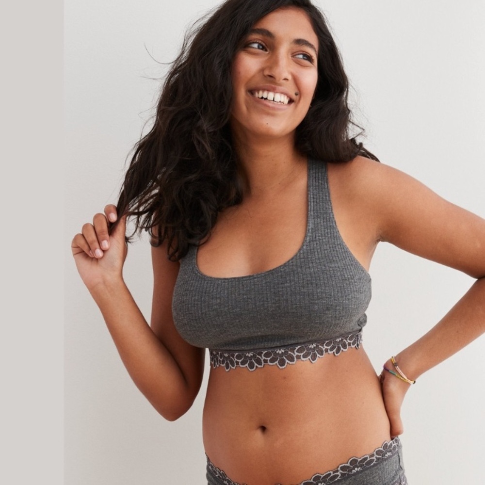 Aerie cotton ribbed racerback bralette